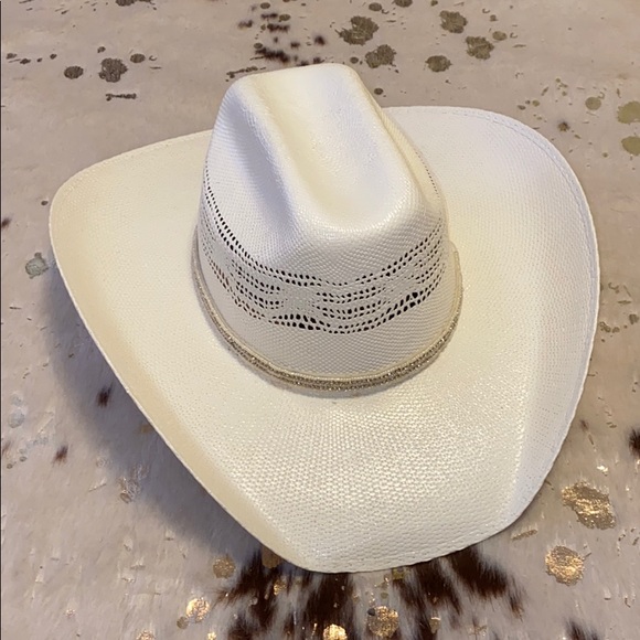 Cody James White Cream Straw Cowboy Hat 